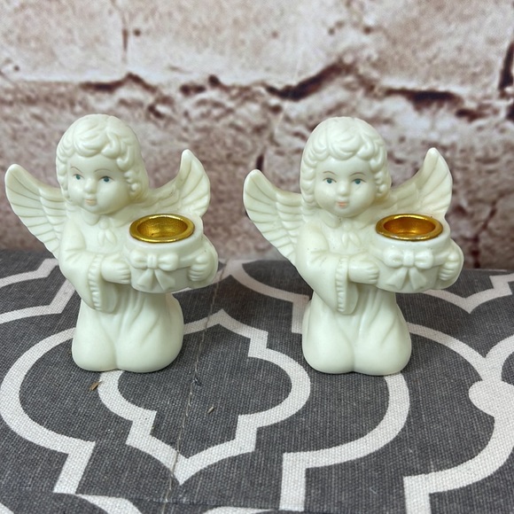Set of Four Robel Ball Mini Angel Candlesticks - Picture 5 of 11